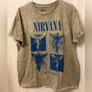 NIRVANA Vintage-Inspired Tan Crewneck Tee
